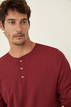 Womensecret Men's long burgundy 100% cotton pyjamas red