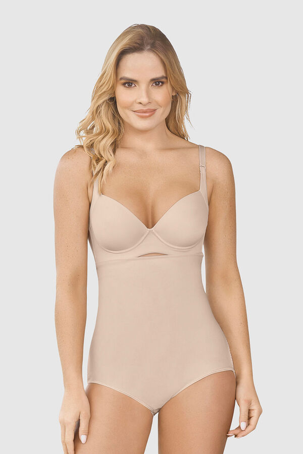 Leonisa Braga faja postparto y postquir&uacute;rgico con laterales en velcro beige