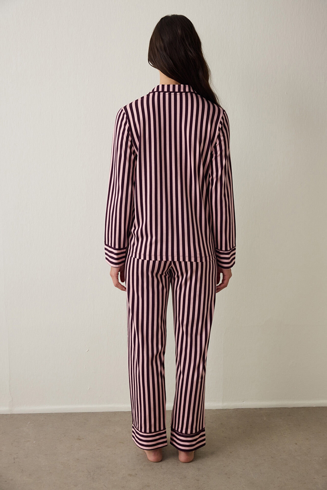 Penti Conjunto pijama camisero algod&oacute;n oversize rayas