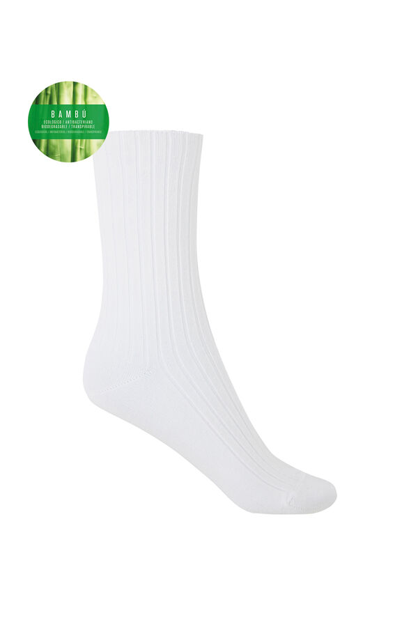 Punto Blanco Calcetines cortos canalé blanco