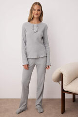 Trendyol Conjunto pijama jaspeado tapeta gris gris
