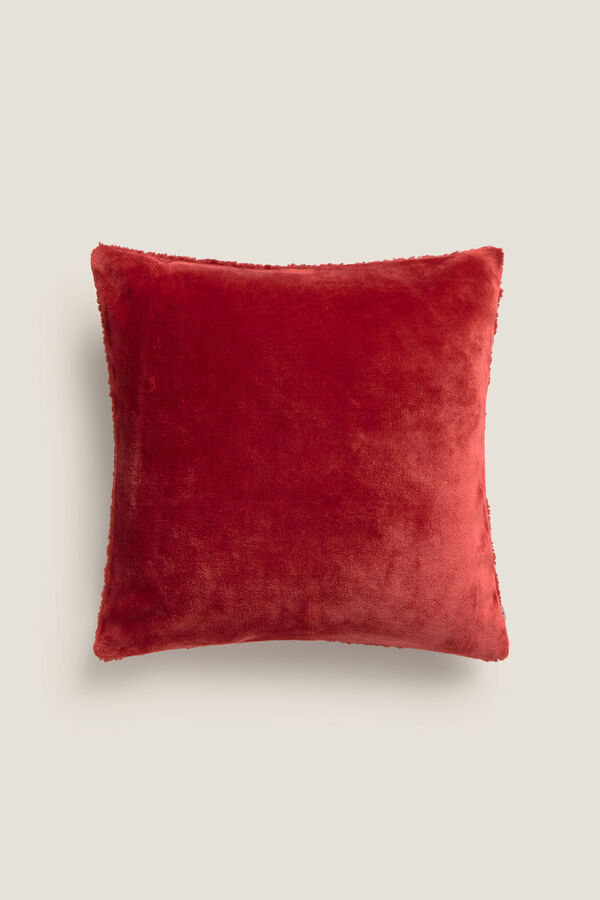 Textura Funda coj&iacute;n pelo suave rojo