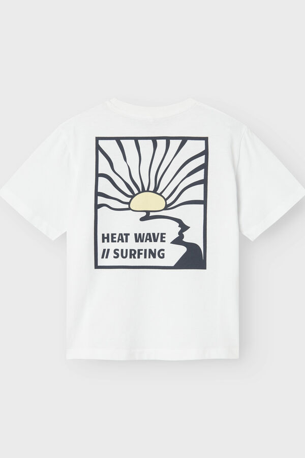 Womensecret Boys' short-sleeved surfer print T-shirt Bijela
