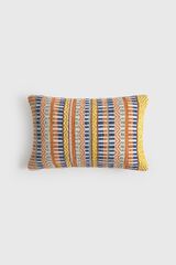 Textura Geometric embroidered cushion case printed