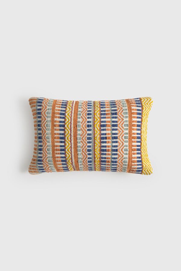 Textura Geometric embroidered cushion case printed