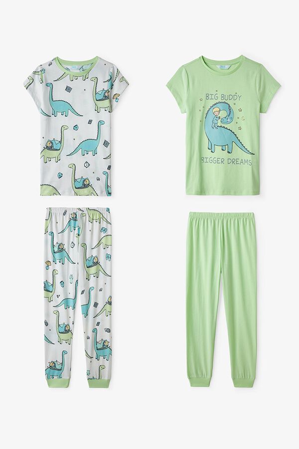 Penti Pack of 2 dinosaur kids' pyjamas green