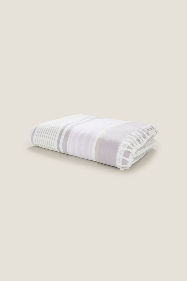 Womensecret Striped cotton sarong/towel Ljubičasta/Lila