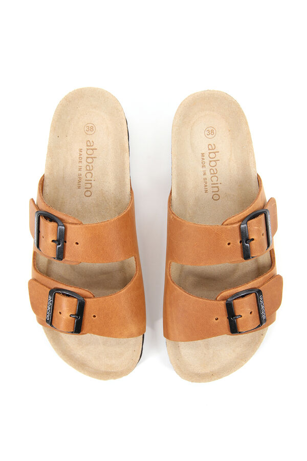 Womensecret Abbacino women's flat leather sandals természetes