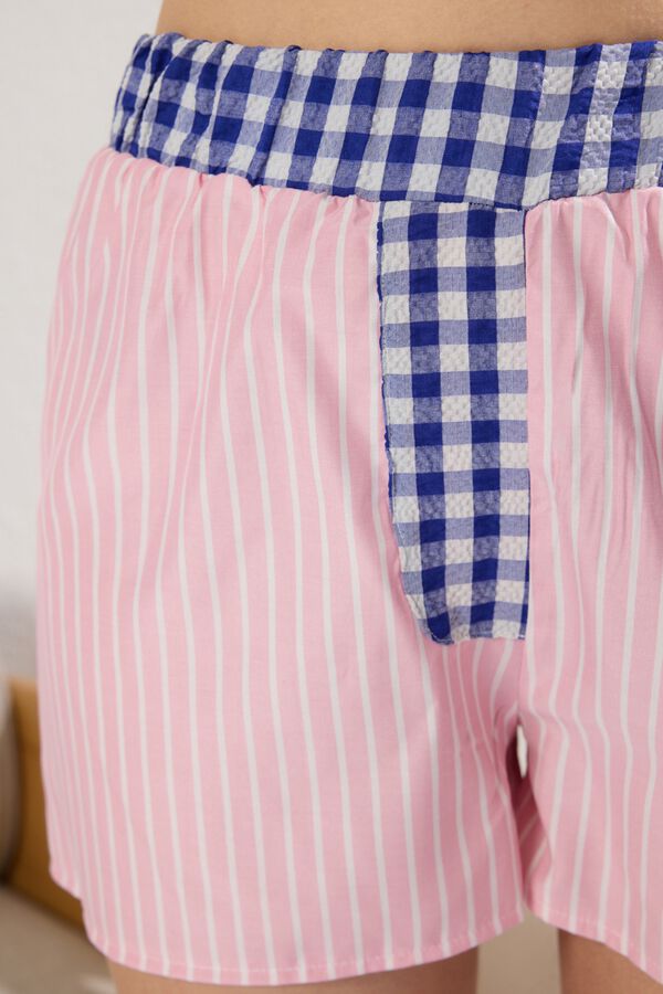 Trendyol Conjunto de pijama corto rayas blanco