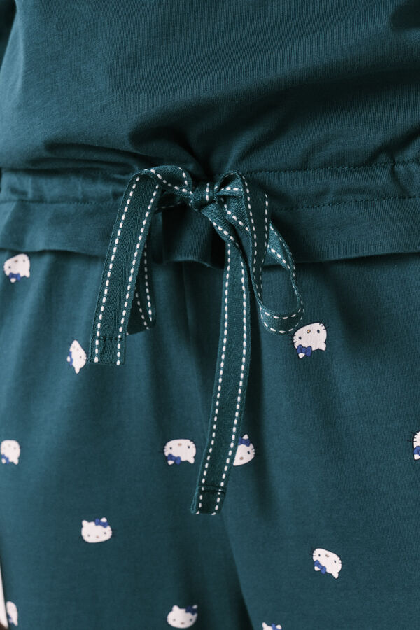 Women'secret Pyjama long Hello Kitty en coton vert vert