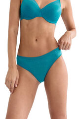 Triumph Cueca cl&aacute;ssica em renda jacquard azul