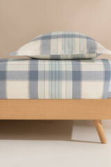 Textura Len&ccedil;ol de baixo flanela algod&atilde;o quadrados. Cama 180-200 cm. bege