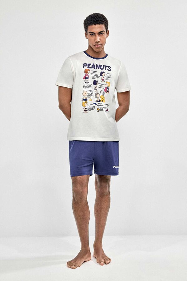 Gisela Pijama de homem estampado Peanuts bege