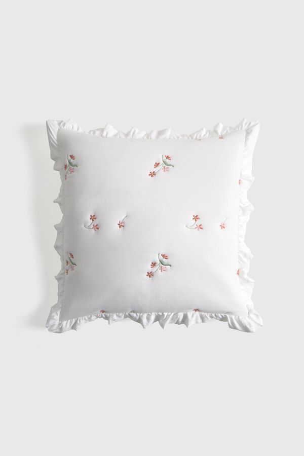 Textura Housse de coussin matelass&eacute;e surpiqu&eacute;e blanc