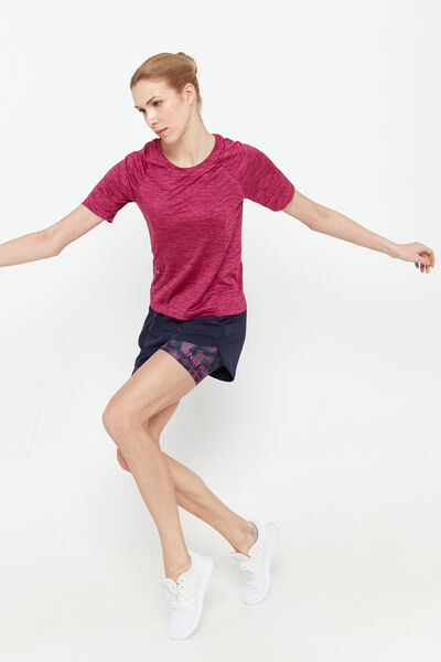 Womensecret Slim-fit short-sleeved sports T-shirt pink