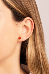 Womensecret Red enamel heart gold-plated silver single earring rávasalt mintás