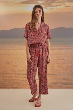 Womensecret Pijama camiseiro Capri estampado marrom