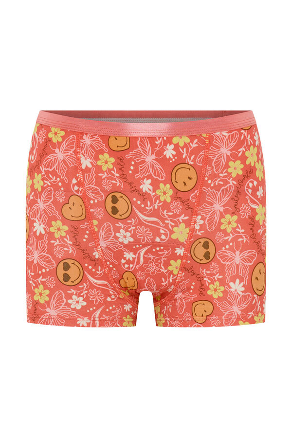 Modibodi SmileyWorld&reg; Bamboo Menstrual Shorts Moderate Flow Coral Print