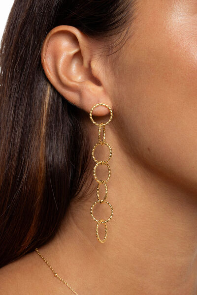Womensecret Twist Circles & Circles gold-plated earrings estampado