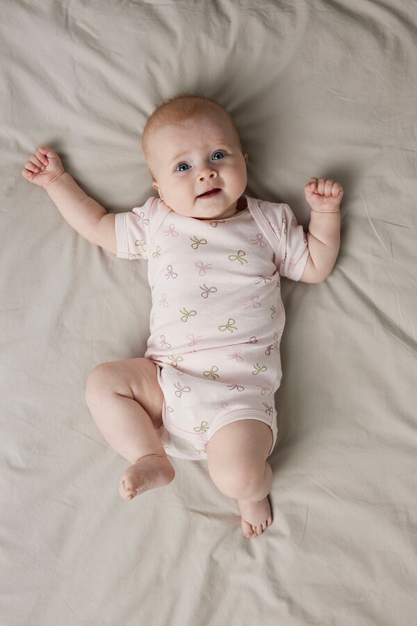 Name it Pack of 3 baby girl bodysuits with bows pink