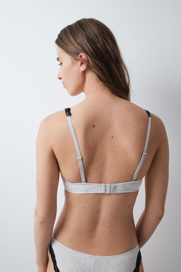 Women'secret Grey cotton halterneck bra FANTASTIC grey