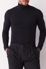 Womensecret Camiseta termal de hombre cuello alto manga larga black