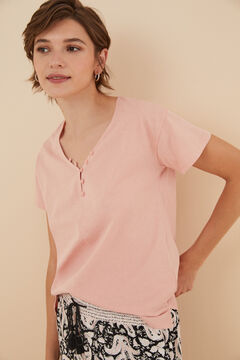 Womensecret Camiseta rosa 100% algodón rosa