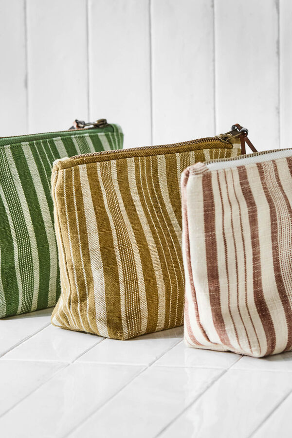 Meraki Neceser de maquillaje oliva oscuro estampado