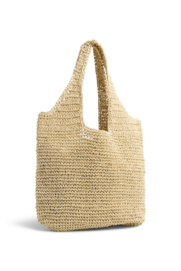 Pieces Shopper aus Papierstroh f&uuml;r den Strand Nude