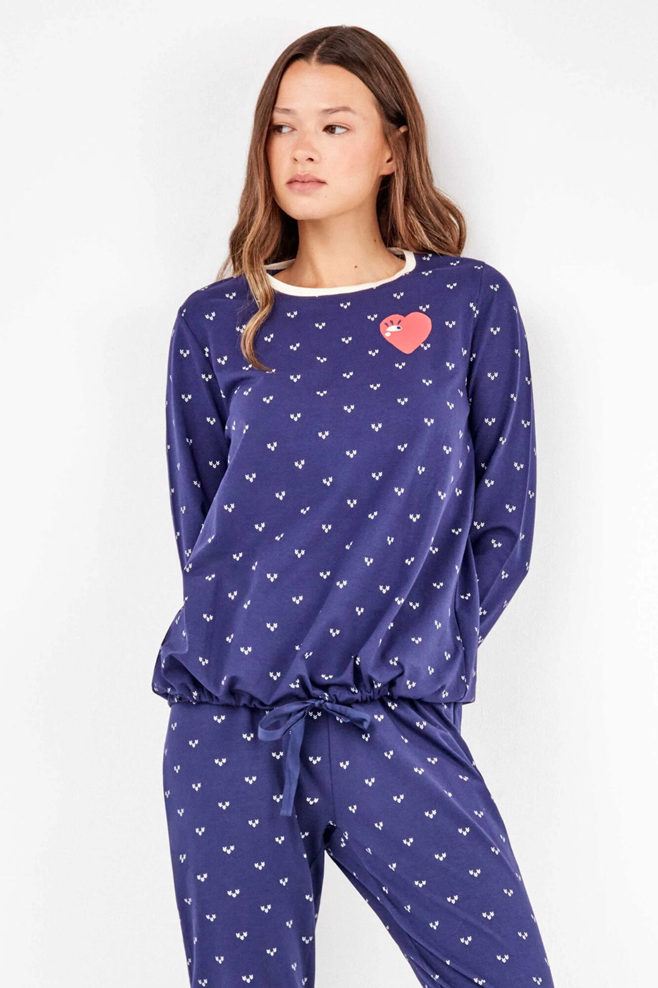 Gisela Conjunto pijama algod&oacute;n corazones