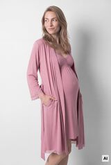 Women'secret Robe de chambre midi &agrave; ceinture rose rose