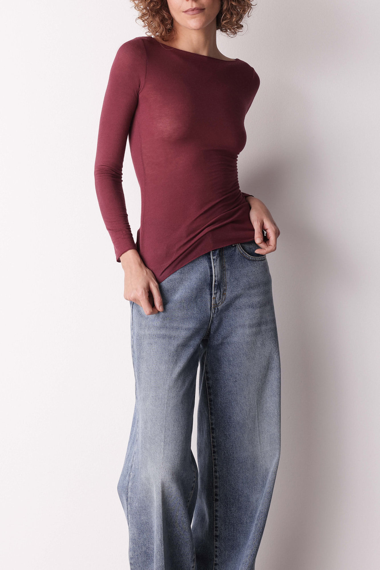 Cotonella Camiseta de cachemira Cuello Barco Manga Larga&nbsp;