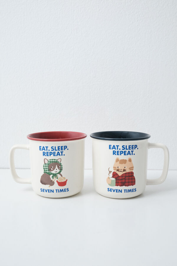 Women'secret Cat print mug pack beige