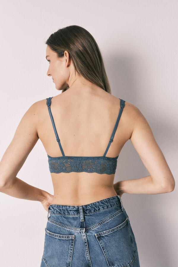 Women'secret Green lace halterneck bralette bra blue