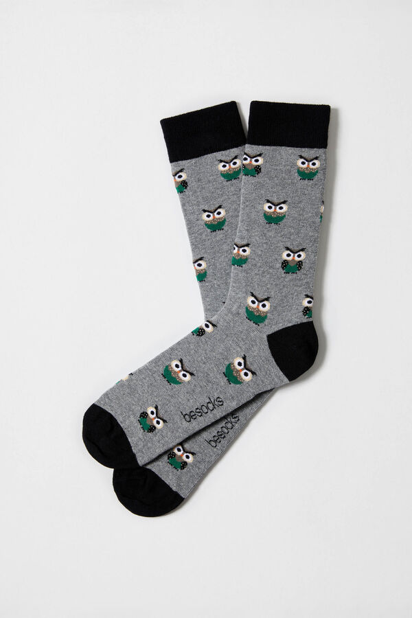 Besocks Owl high socks BESOCKS grey