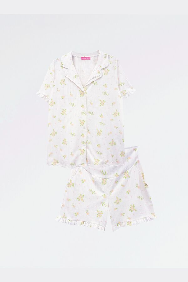 Ohma! Camis&oacute;n premam&aacute; estampado flores blanco