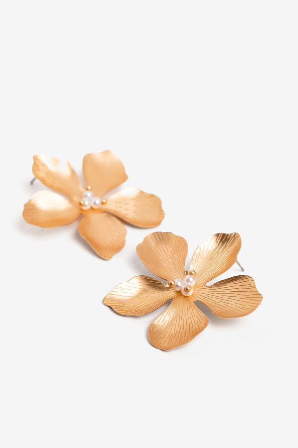 Vilanova Pendientes Flor Met&aacute;lica amarillo