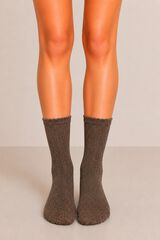 Pieces Plain lurex socks gris