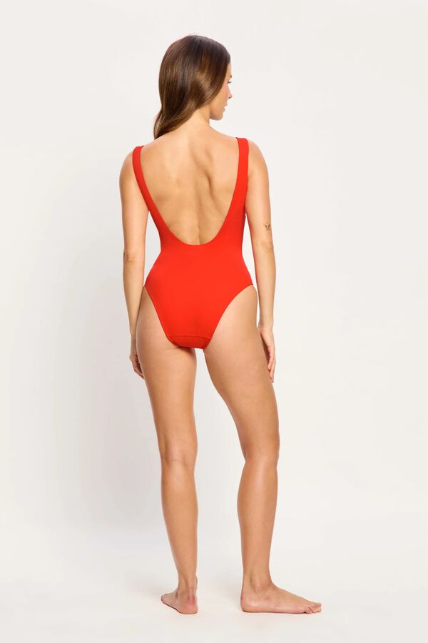 Modibodi Poinciana moderate flow period swimwear red