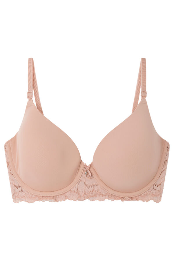 Buy Pink Privet - Full Cup Crease Free Embroidered Padded Bra in