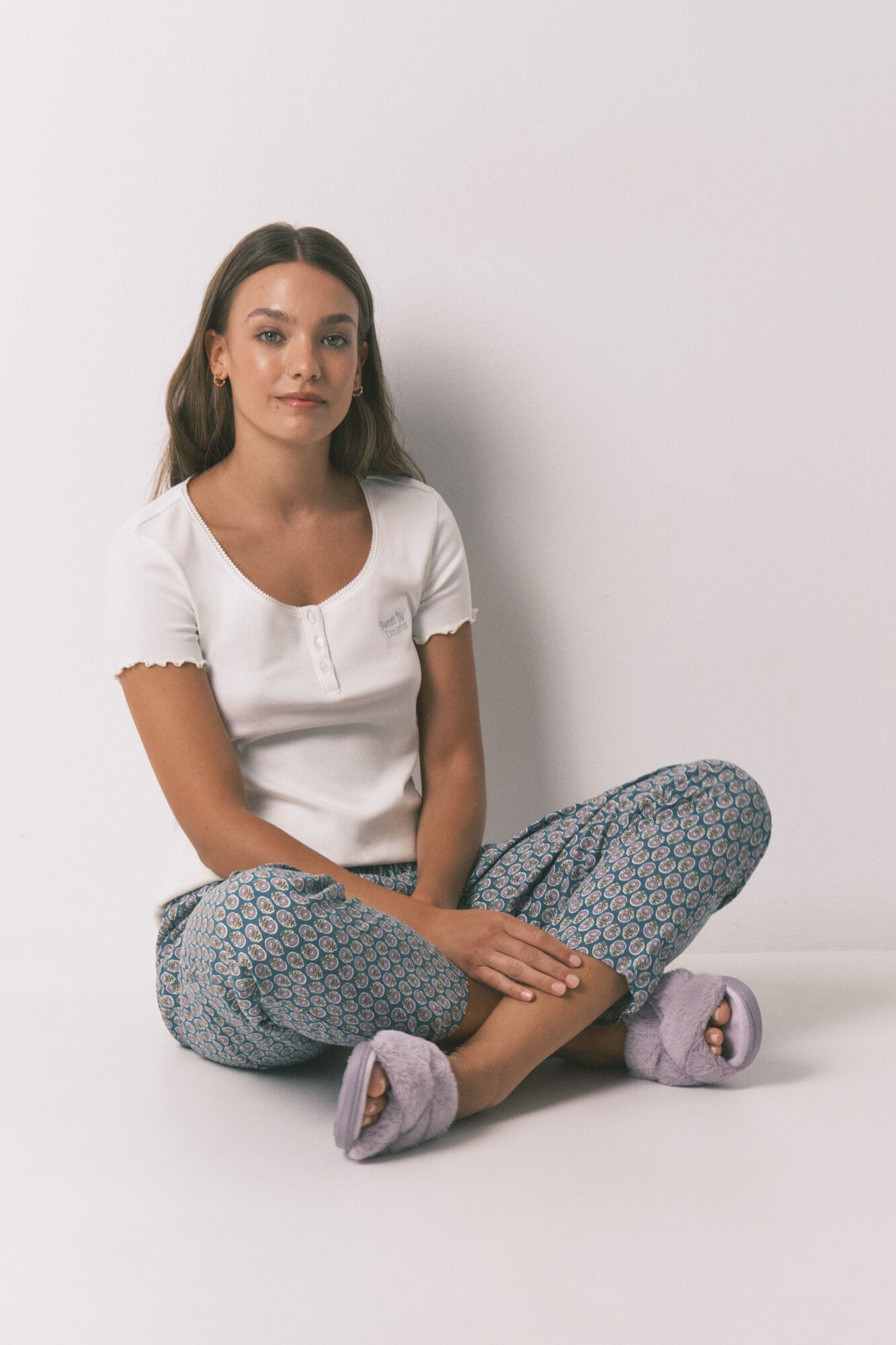 Women'secret White cotton short sleeve T-shirt