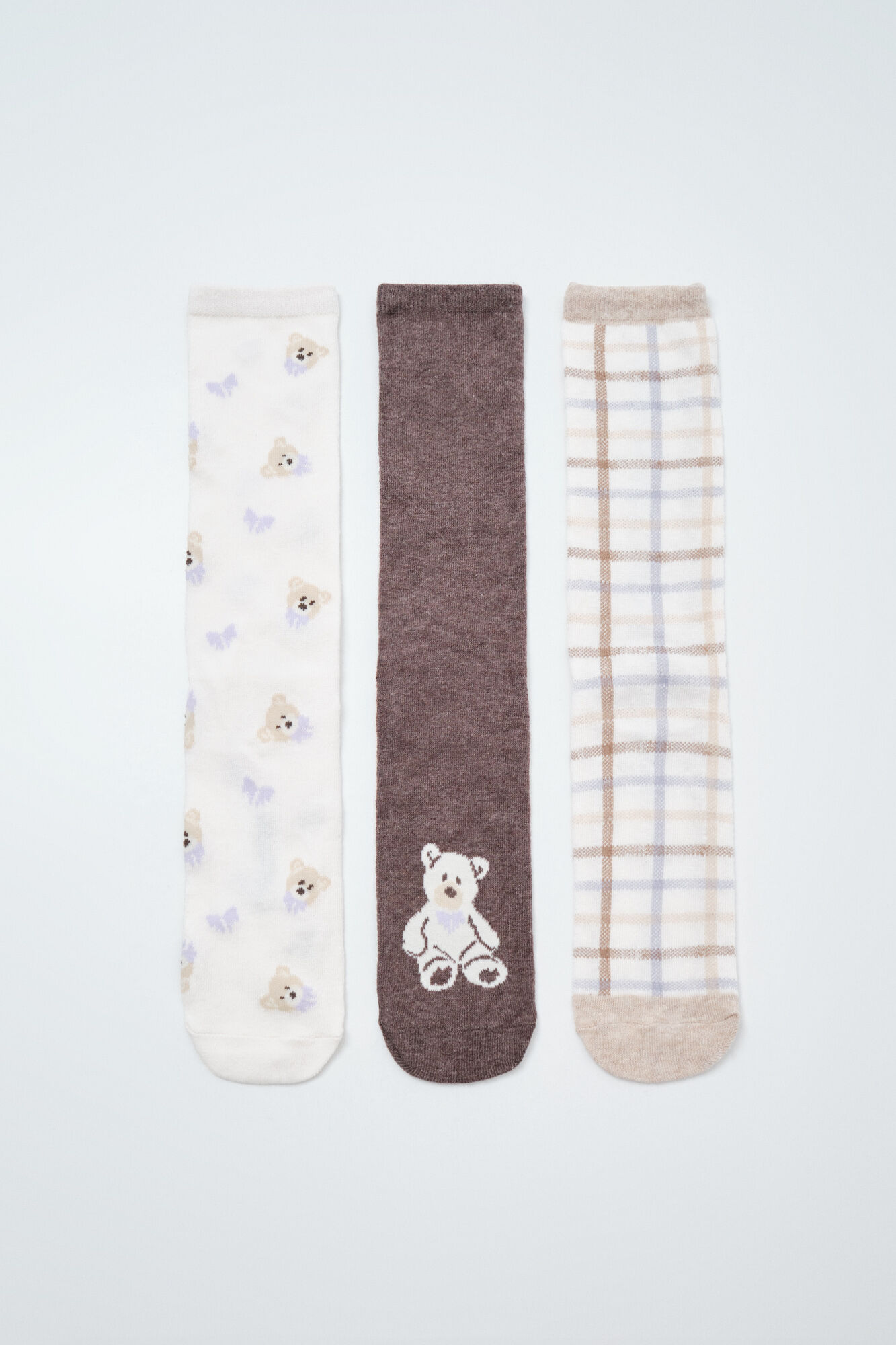 Women'secret Pack of 3 long bear print socks