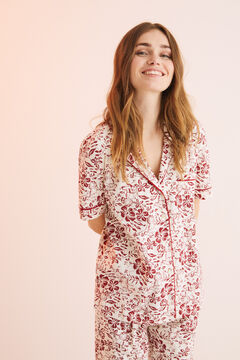 Womensecret Pyjama chemise long 100 % coton imprimé marron