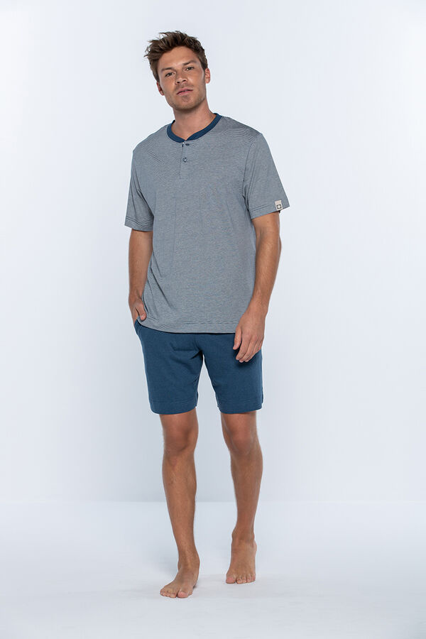 Punto Blanco Pijama corto de bamb&uacute;, Bionix azul