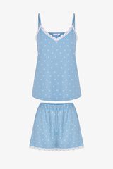 Penti Conjunto de pijama corto detalle flores azul