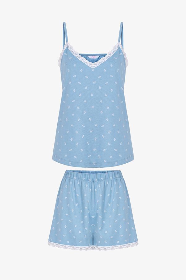 Penti Conjunto de pijama corto detalle flores azul