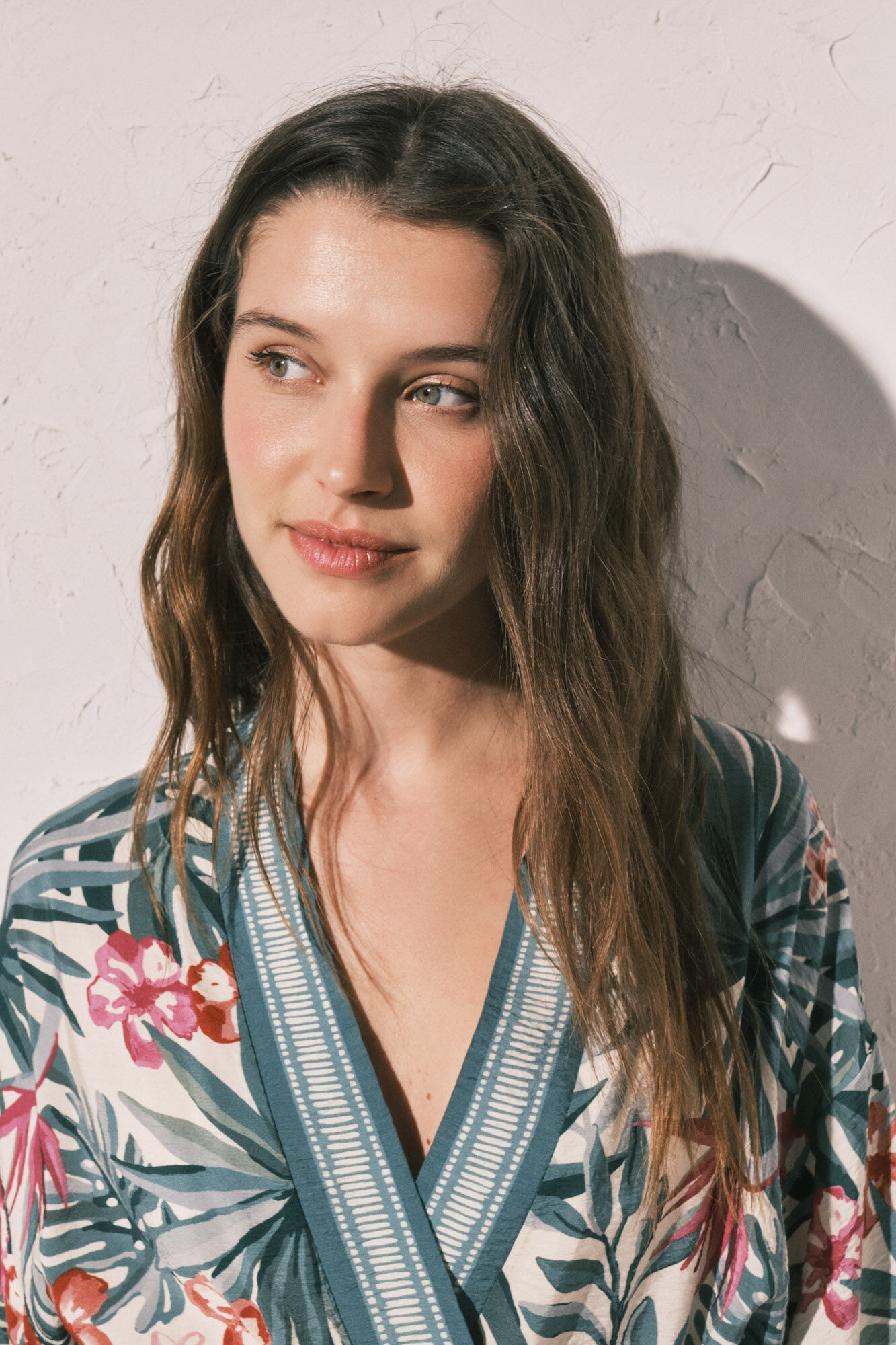 Women'secret Green print kimono