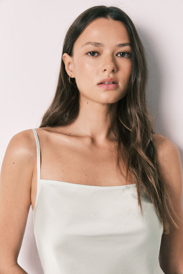 Women'secret Green satin strappy midi nightgown green