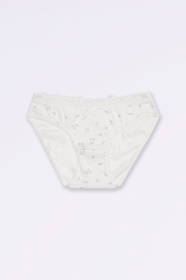 Womensecret Printed ribbed maternity panty blanc