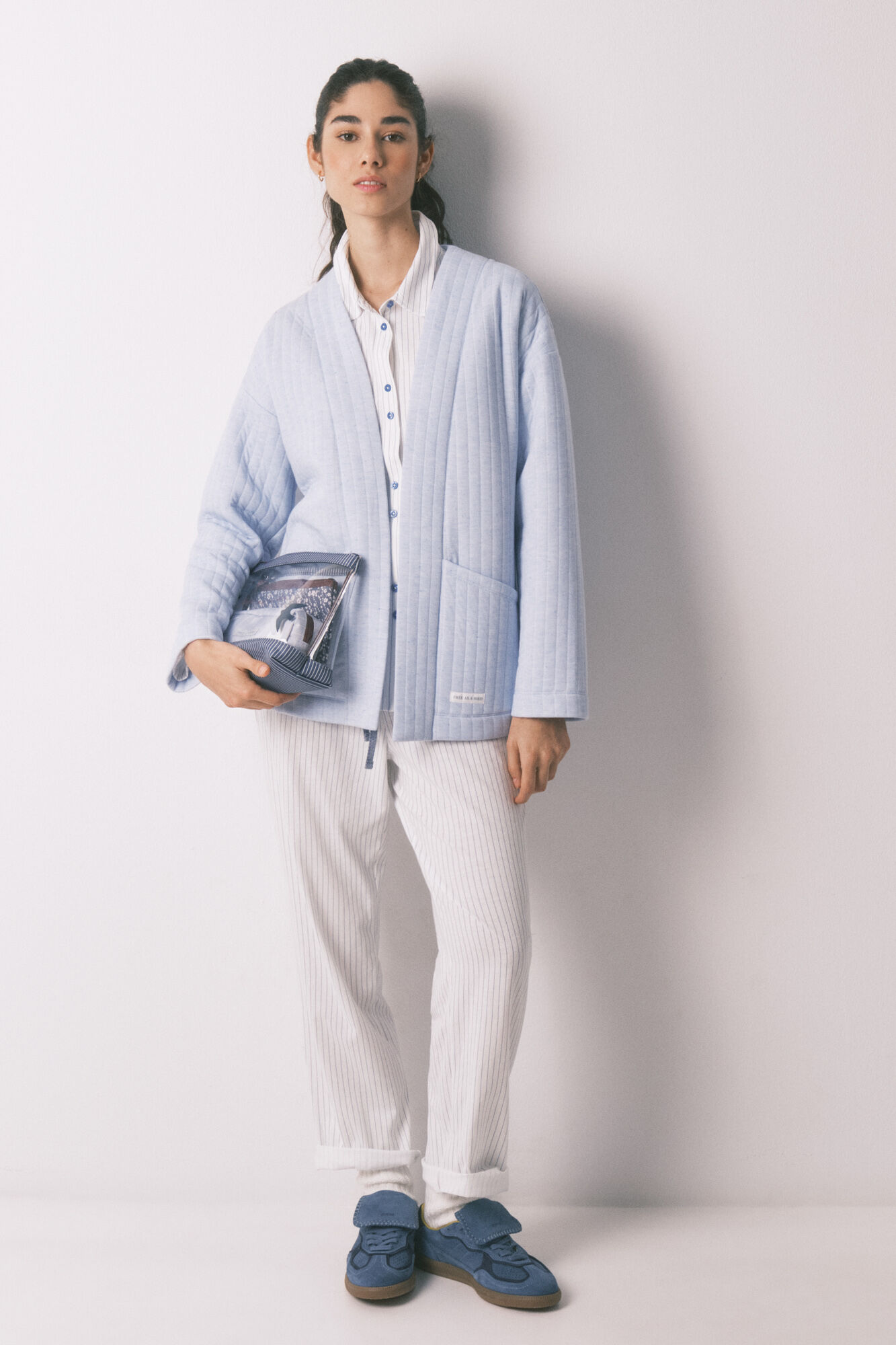 Women'secret Blue short puffer robe